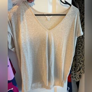 NEW Banana Republic Factory Linen Blend Tee Top Light Beige Size M NWOT